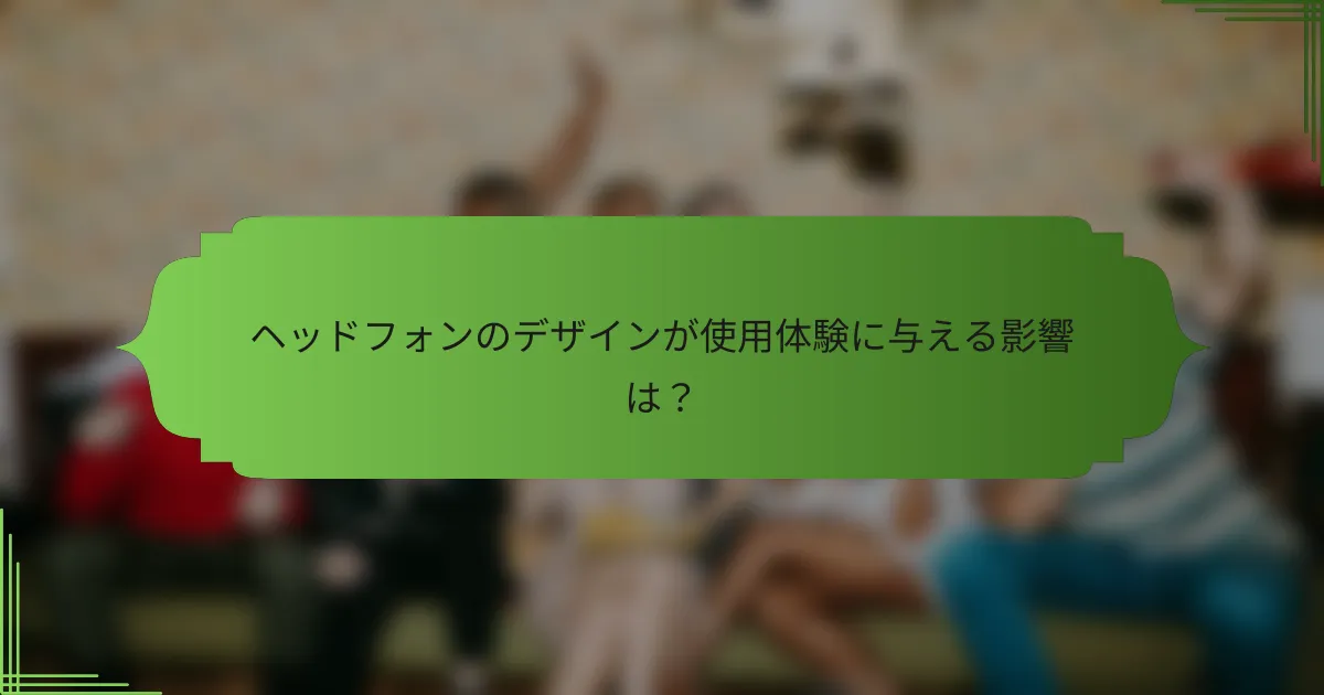 ヘッドフォンのデザインが使用体験に与える影響は？