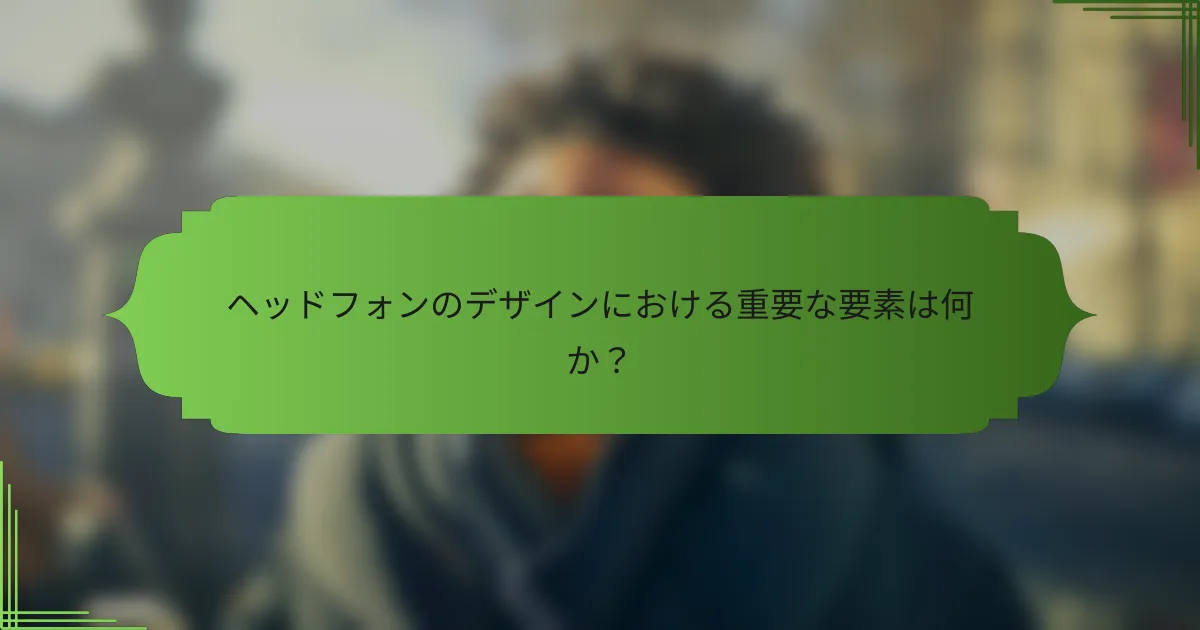 ヘッドフォンのデザインにおける重要な要素は何か？