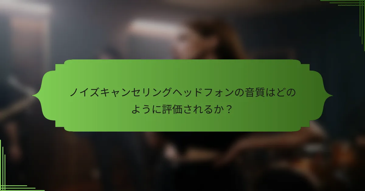 ノイズキャンセリングヘッドフォンの音質はどのように評価されるか？